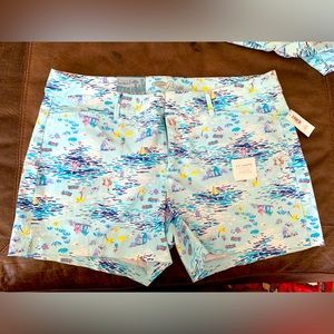 Old Navy Beach Scene Pixie Shorts women’s size 12 NWT 2014 Lilly Lawsuit 😬